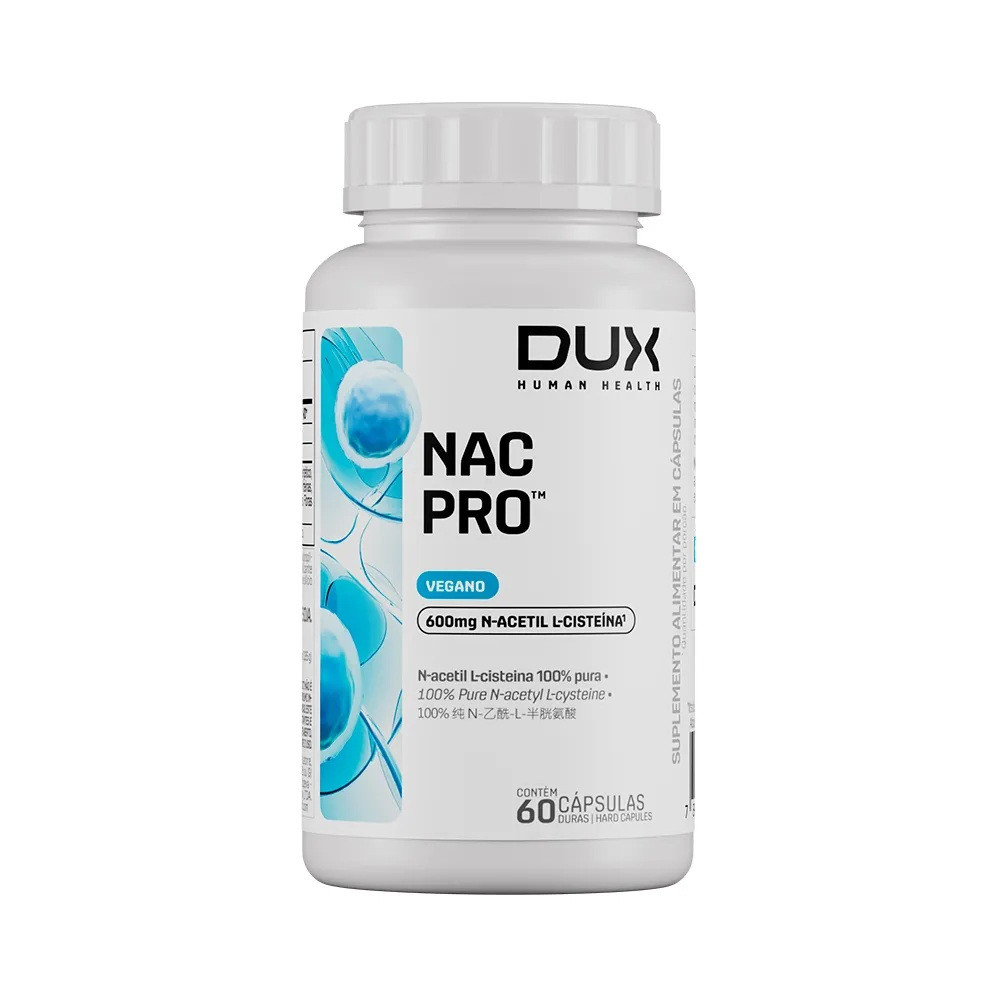 NAC Pro 600mg - 60 cápsulas - N-acetil L-cisteina 100% - Dux em Oferta na Shopee