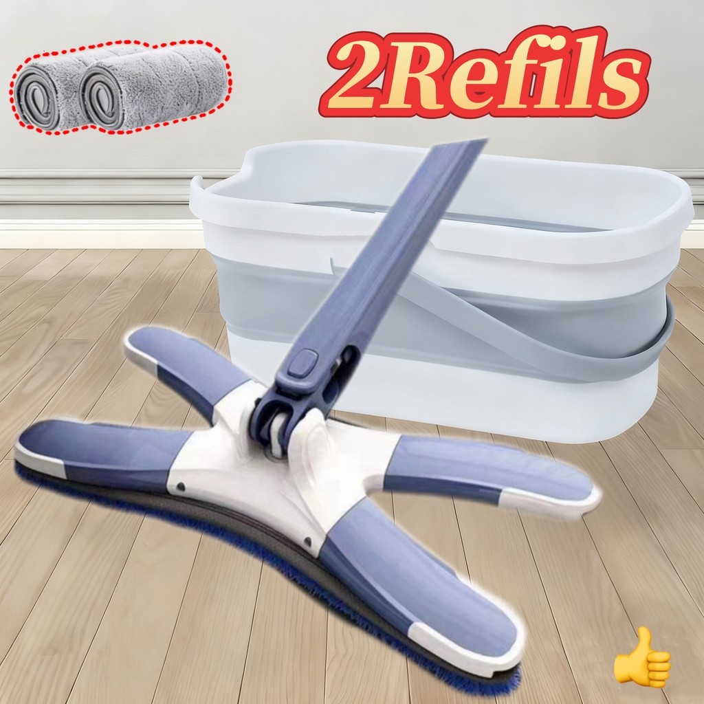 Giratório Mop Com Balde Kit-Esfregão 2 Refis-Multiuso Twist 130 Máquina Lavável Leve e eficiente