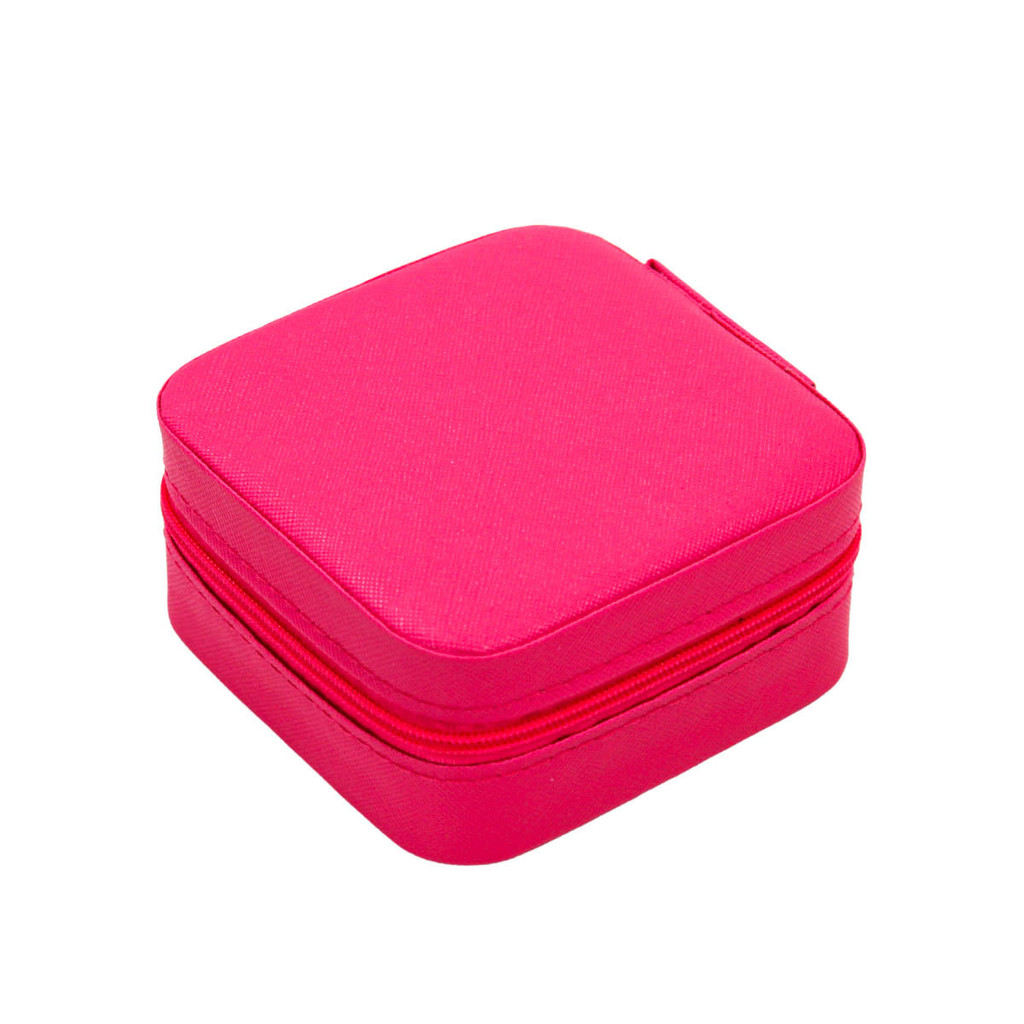 Porta Joias Portátil Rosa Pink para Viagem e Organização