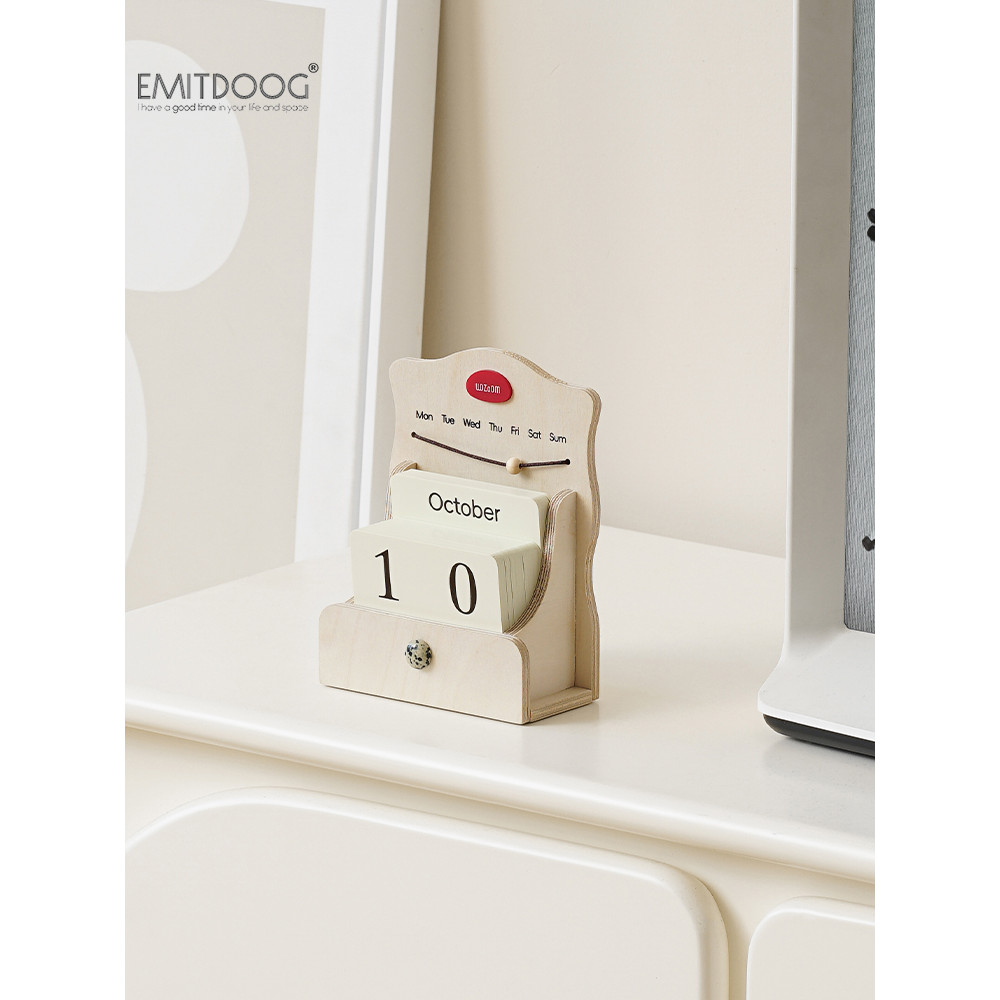 EMITDOOG Marca Coreana Estilo Creme Calendário Perpétuo Decoração Desktop Criativo Calendário de Mesa Decoração de Calen