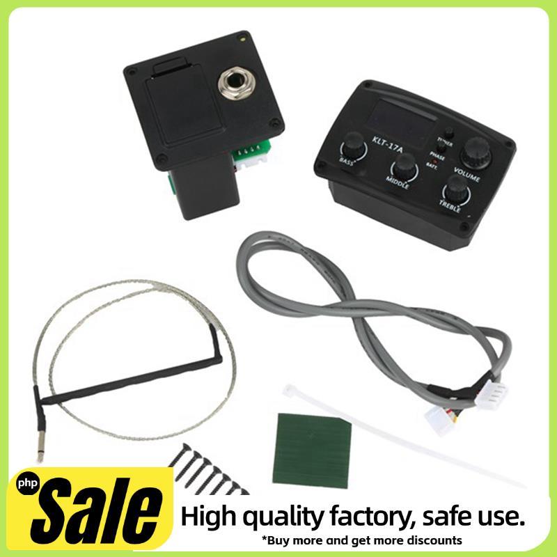 - 17A Pré-Amplificador EQ De Guitarra Acústica Com Afinador De Procedimento Digital Equalizador De 3 Bandas Captador