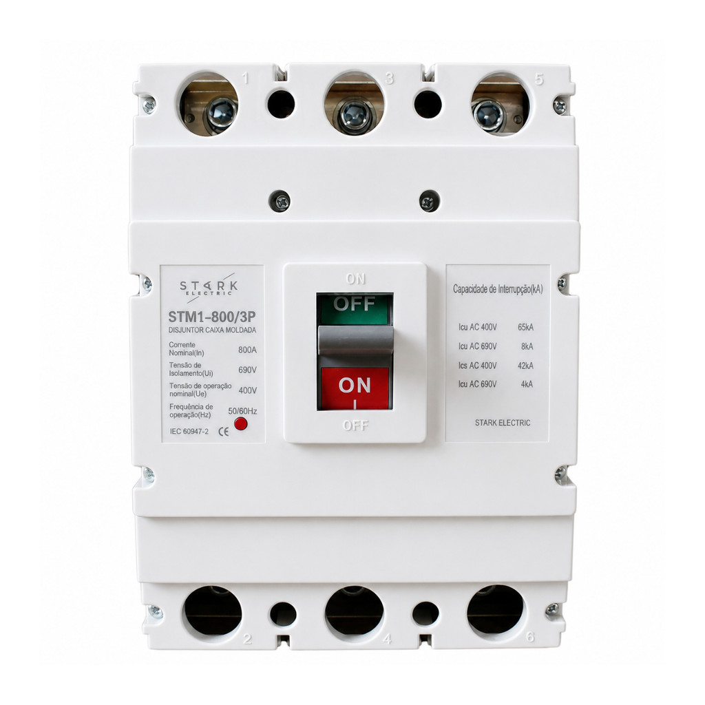 Disjuntor STM1 Caixa Moldada 800A Stark Trifásica 3P - 400V