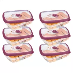 Kit 6 Potes Plásticos Herméticos 1,26L Açaí Sanremo