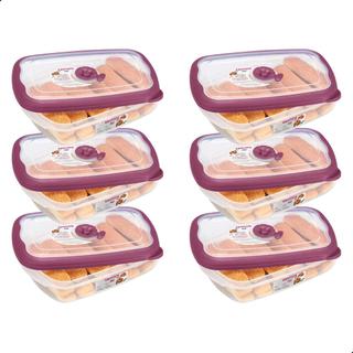 Kit 6 Potes Plásticos Herméticos 1,26L Açaí Sanremo