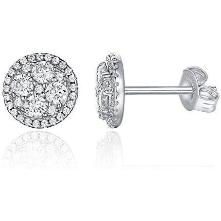 Brincos de Prata Esterlina 925 Banhados a Ouro 14K PAVOI para Mulheres |   Mini Disco Pavê CZ |   Brincos de Ouro para M