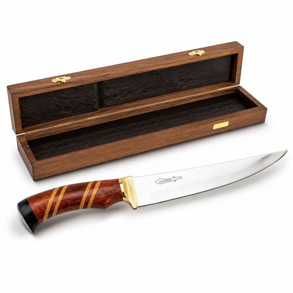 Faca Zakharov Picanheira Especial 8” Estojo Madeira Personalizada