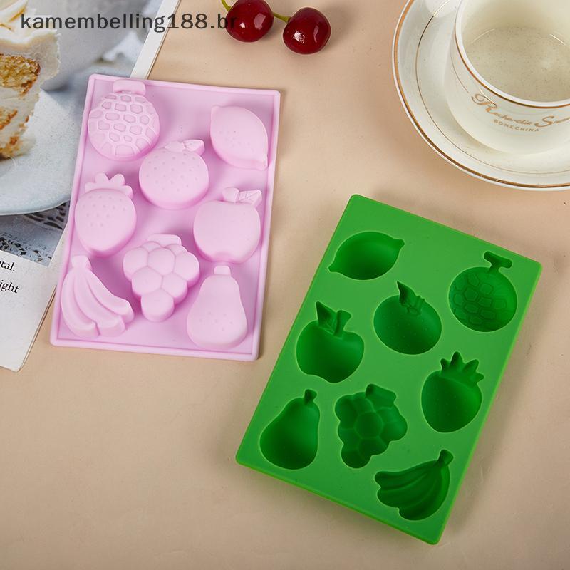 KABR 3D Dos Desenhos Animados Forma De Fruta Molde De Silicone Morango Banana Melancia Pêra DIY Sabão Bolo De Chocolate