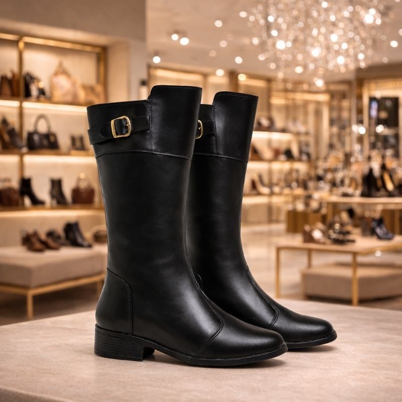 Detalhes do Bota Montaria, Bota Cano Médio, Bota Feminina, Bota Cavalgada.