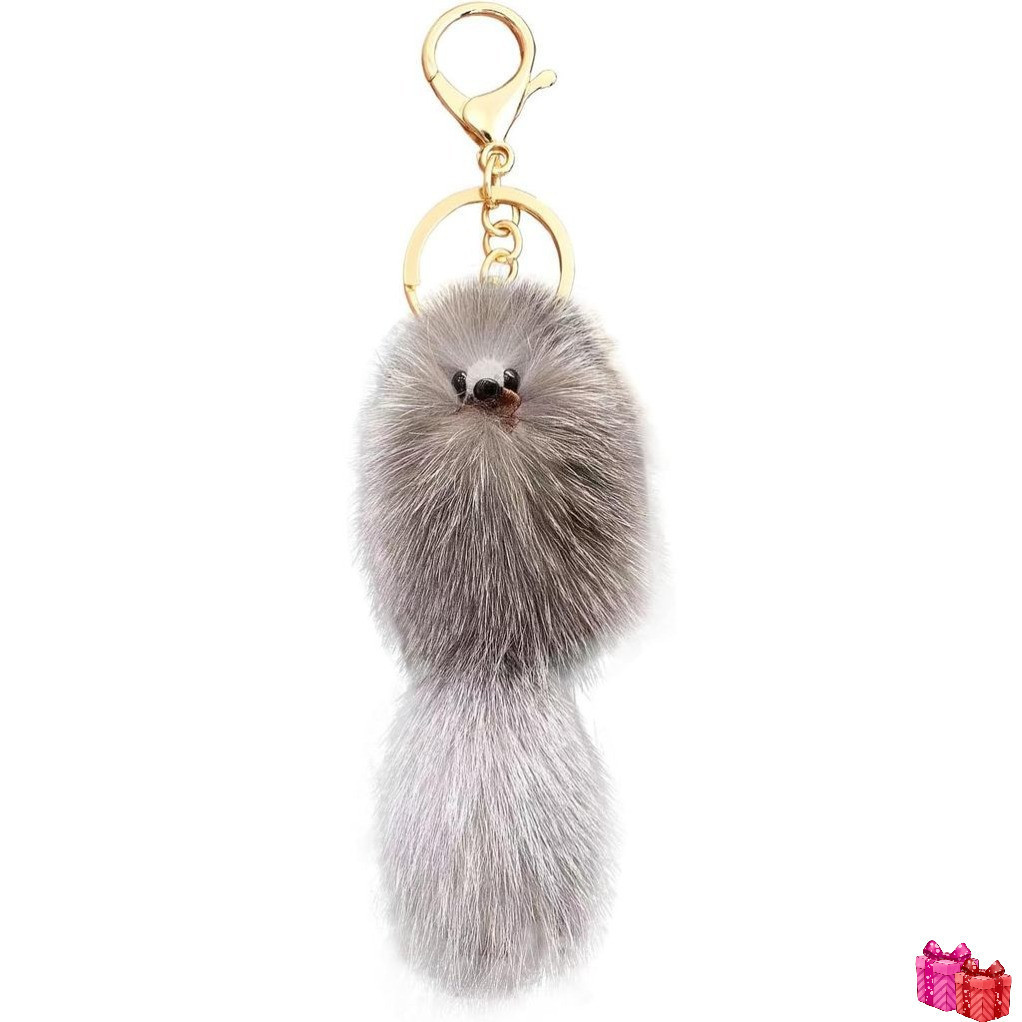 Chaveiro De Pelúcia Fofo Com Cauda De Raposa Peluda – Amuletos De Bolsa Fofos E Para Bolsas , Mochilas Sacolas , Present