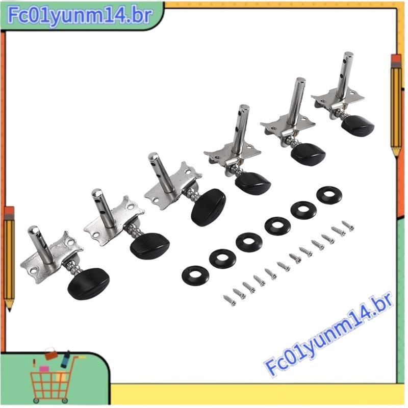6 Pçs 3R3L Guitarra Tuning Pegs Cabeças De Máquina Aberta Acústica Folk Peg Tuners Peças