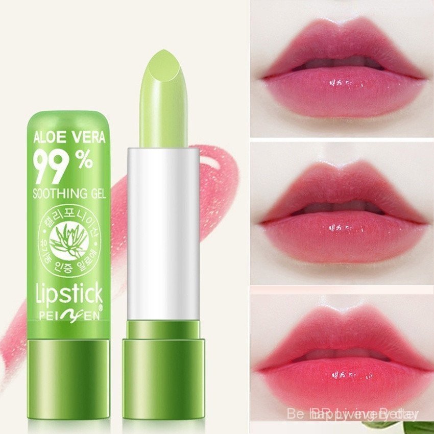 Bálsamo Labial que Muda de Cor com a Temperatura, Batom de Aloe Vera, Cor Vibrante, Cuidado de Beleza Labial para Homens