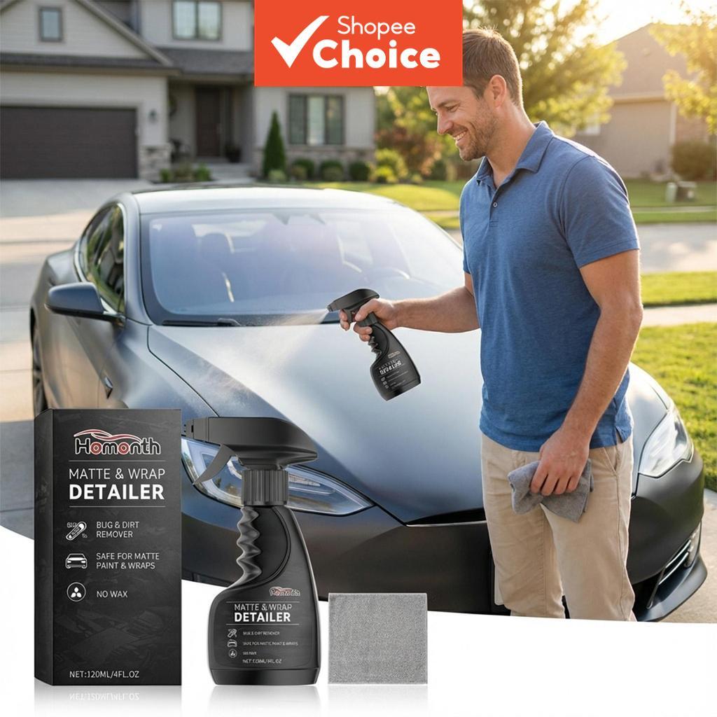 Homonth Matte & Wrap Detailer, projetado para uma limpeza e polimento fáceis da superfície, proporcionando brilho à
