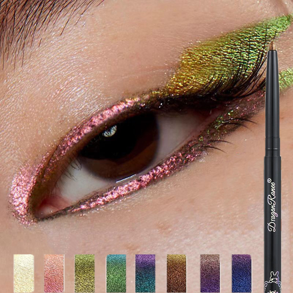 Camaleão Delineador Gel Caneta À Prova Dwaterproof Água Brilhante Cromo Sombra De Olho Forro Lápis Glitter Pérola Verde