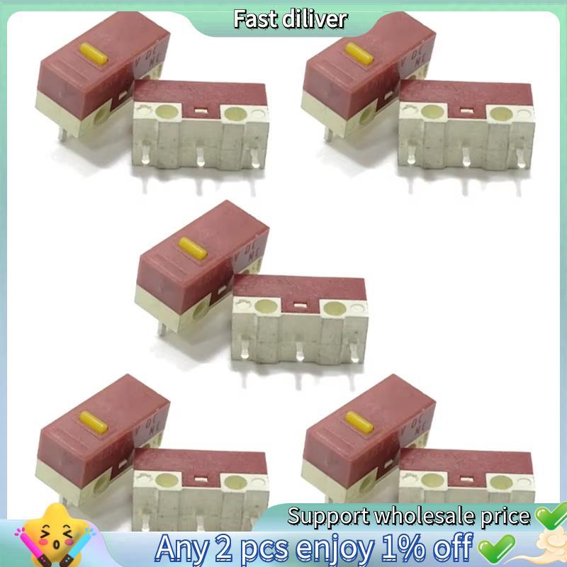 Microinterruptor De Botão Conjunto 10 Peças Para Mouse HUANO 3 Pinos 20M Cliques Pontos Amarelos