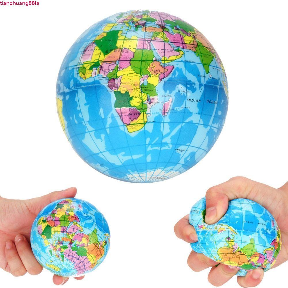 TIANCHUANG Mapa Do Mundo Bola De Espuma Elástica Terra Globo Modelo Planeta Saltitante Bolas De Borracha Educacional