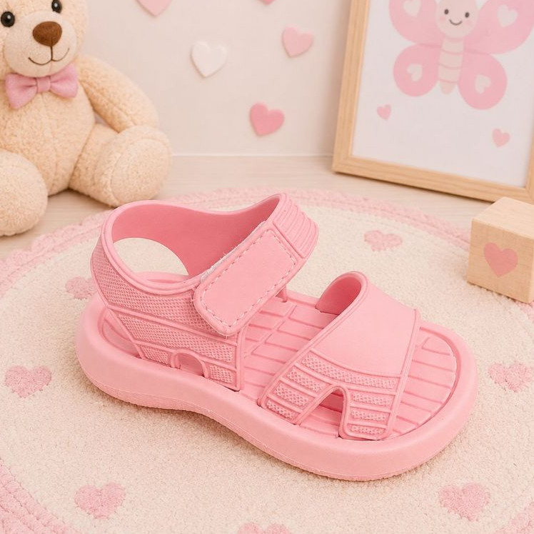 Sandália Infantil Menina Bebe Glitter Rosa Confortável Antiderrapante