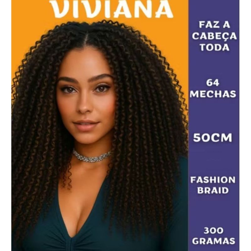 Cabelo Cacheado Orgânico p/ Crochet Braids Viviana 50 cm FASHION BRAID