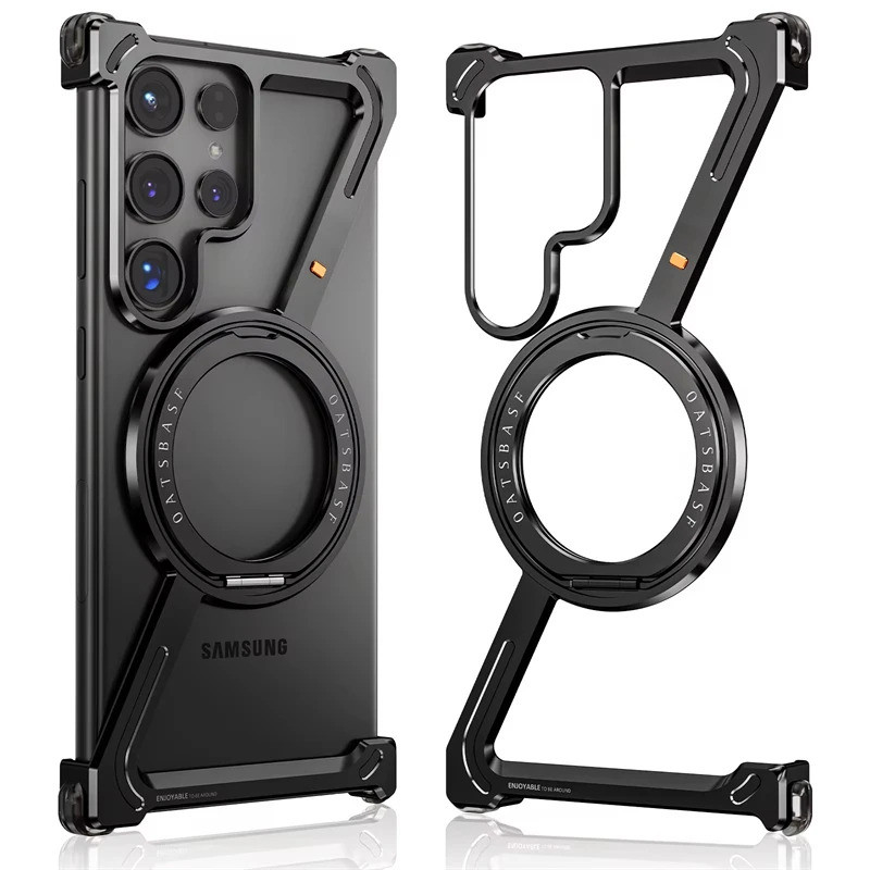 Z Forma Metal Quadro Caso De Telefone Para Samsung Galaxy S24 Ultra Luxo Com Sup