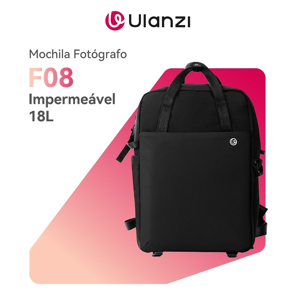 ULANZI F08 Mochila Fotógrafo Profissional 18L Impermeável para Câmera DSLR Lente e Laptop 15.6"