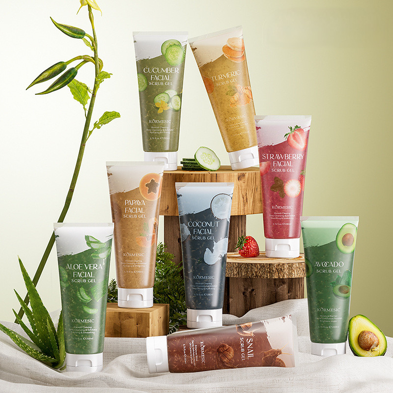 KORMESIC Matte Gel Esfoliante Creme Esfoliante Limpeza Facial Frutas Facial Matte Gel Série | Extrato Natural de Planta,