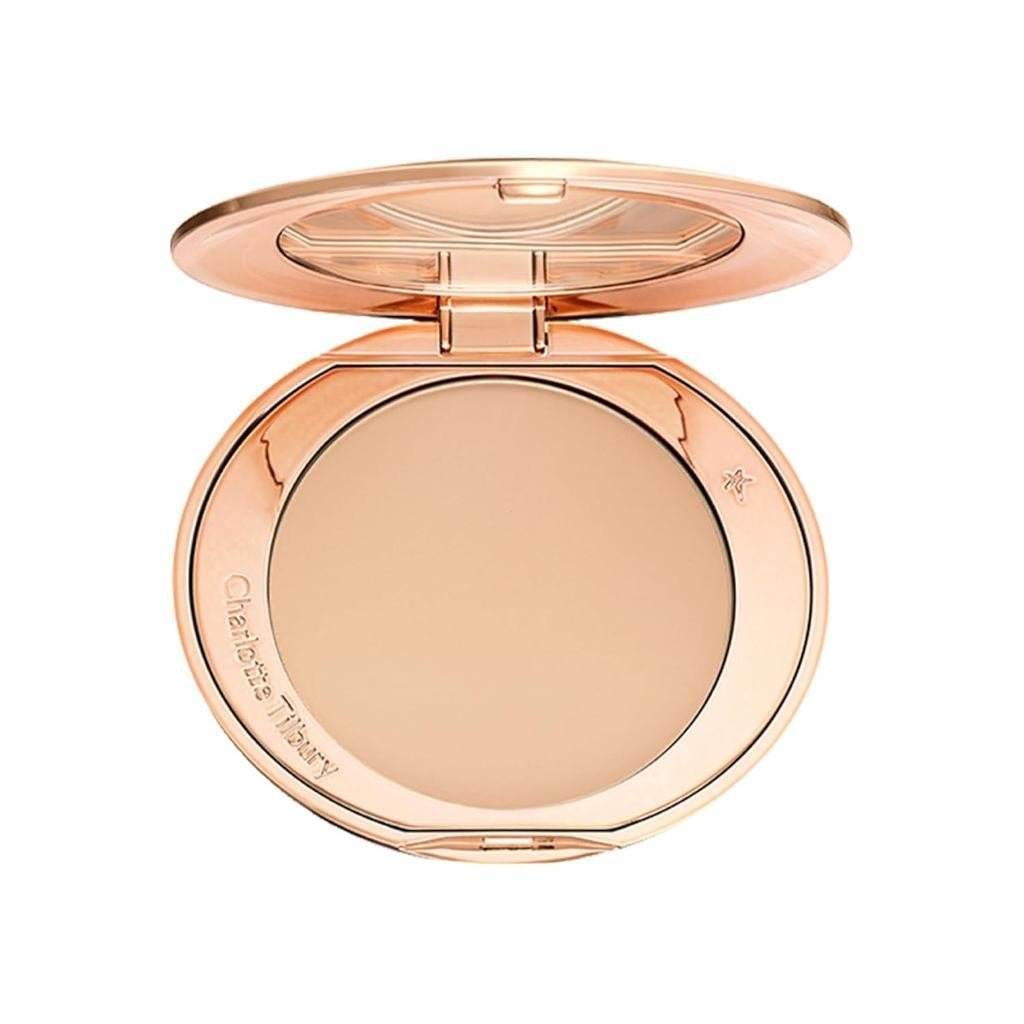 Charlotte Tilbury Airbrush Flawless Finish Setting Powder - Pó Compacto para Maquiagem Facial que Minimiza o Brilho com