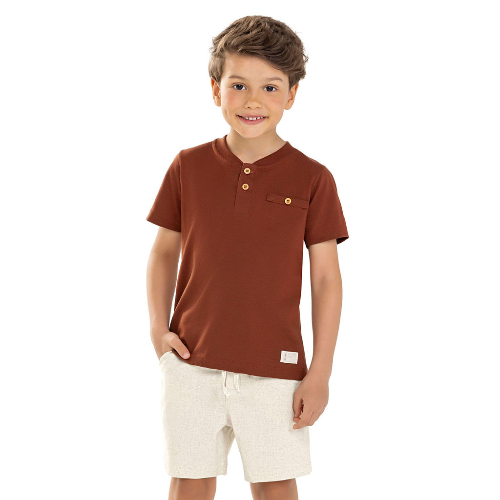 Conjunto Infantil Menino Detalhe Botões Colorittá Marrom