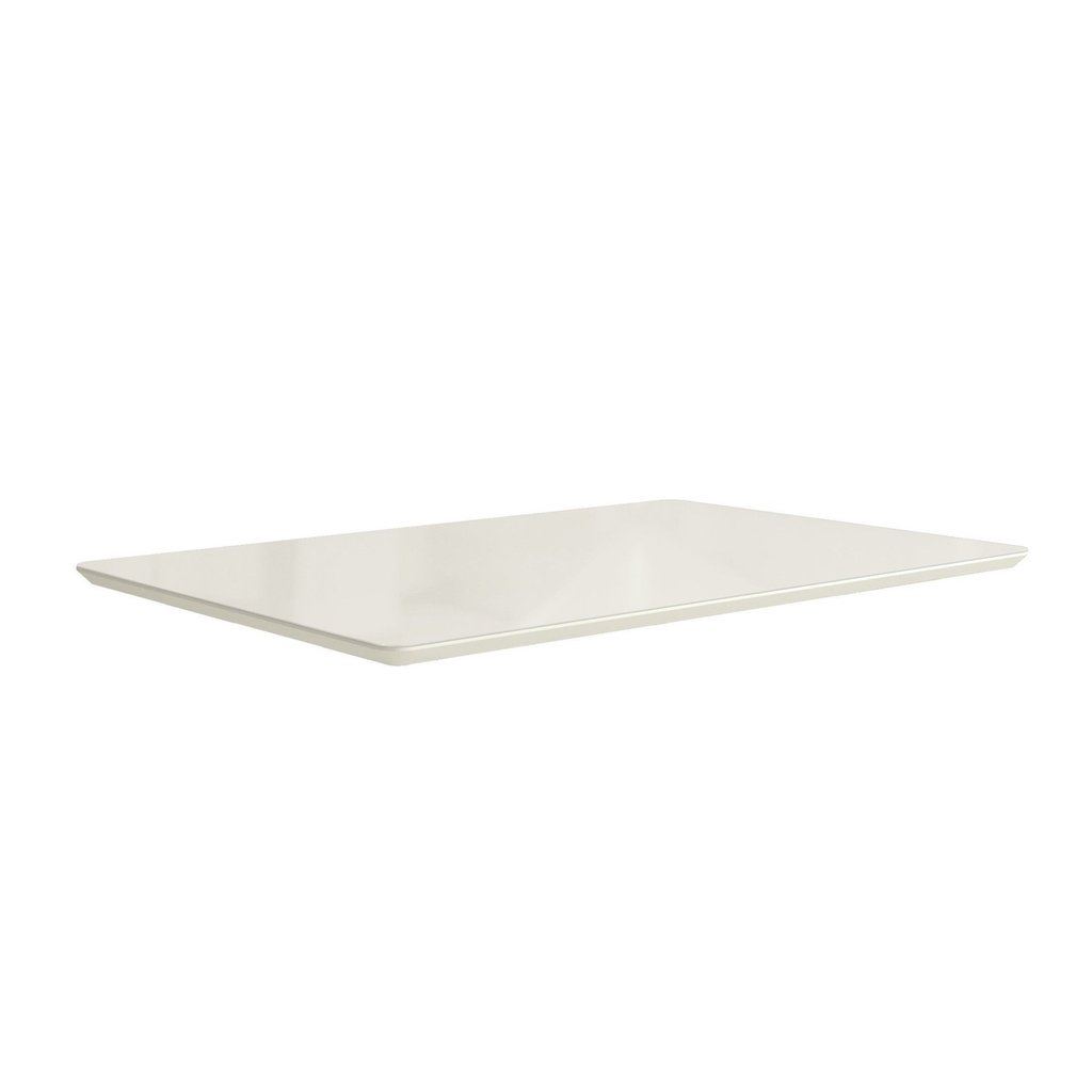 Tampo de Mesa de Jantar Retangular 120x80cm em MDF e Vidro Off White Off White