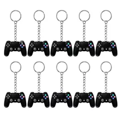 Kit 10 Chaveiros Controle Ps4 Gamer Borracha Lembrancinha Preto