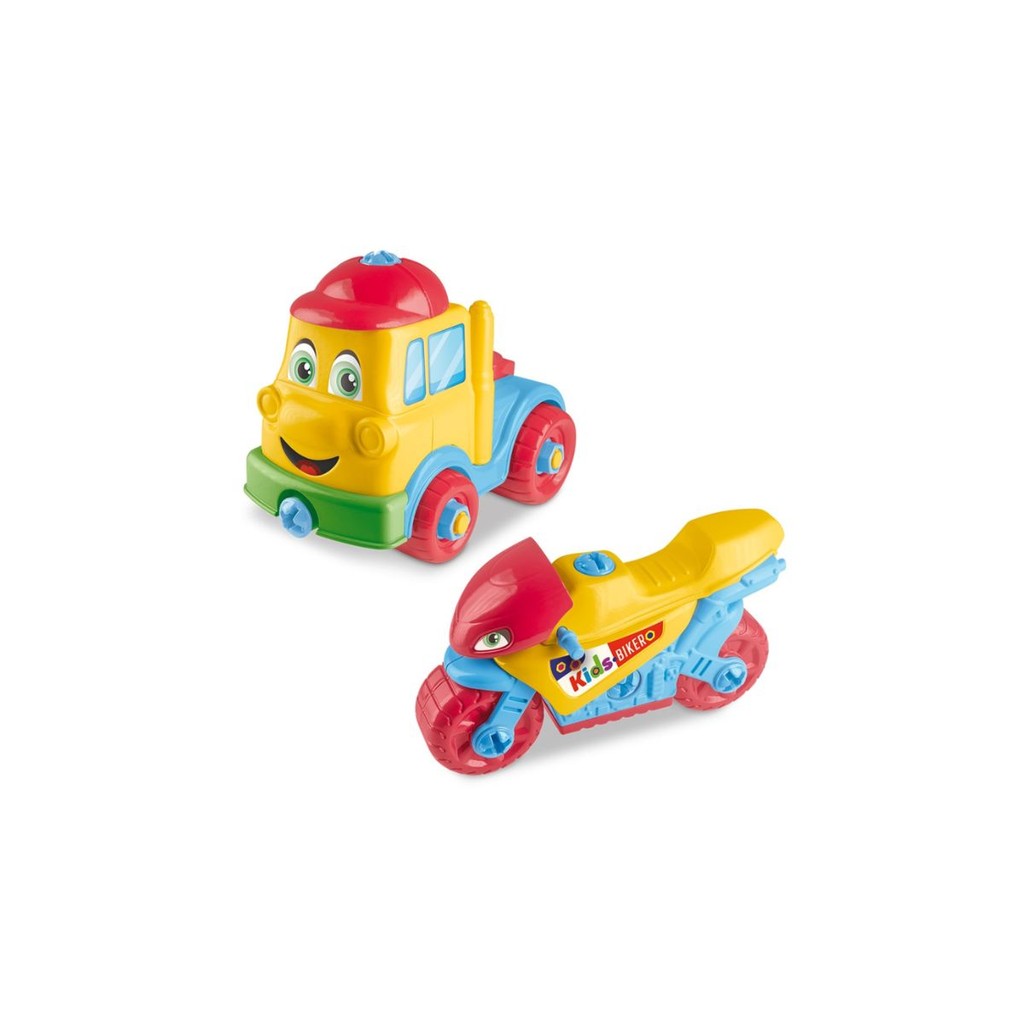 Kit Monta e Desmonta Infantil Colorido Bebê Caminhãozinho e Motinha
