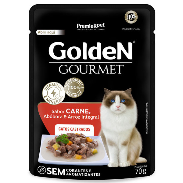 Golden Sache Gatos 70g (Cast. Carne,abobora e arroz integral)
