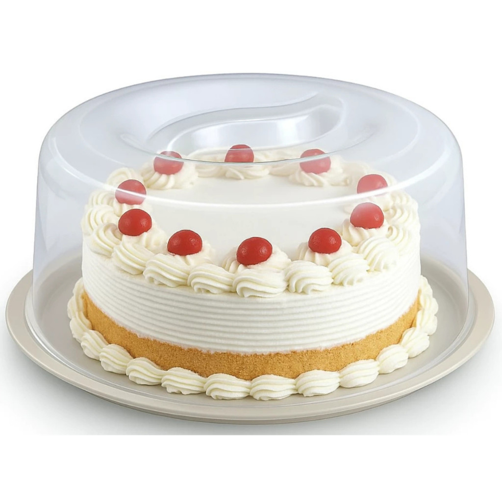 Boleira com Tampa e Trava Lateral 35cmx32,5cmx14,5cm Branca Porta Bolo - Usual Utilidades em Oferta na Shopee