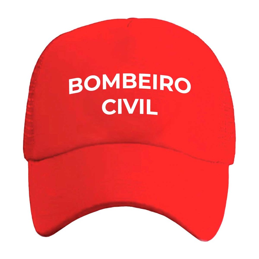 Boné Bombeiro Civil Emergência Bombeiro Vermelho Silk