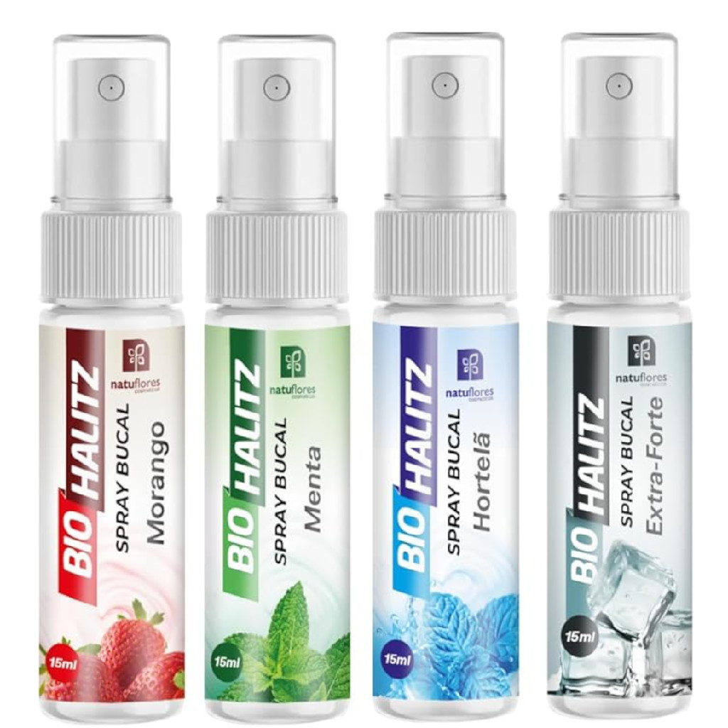 Kit Biohalitz Spray Bucal Sabores 15 Ml 4unidades