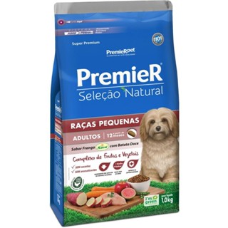 Ração PremieR Seleção Natural raças pequenas cachorros adultos frango com batata doce 1,0kg em Oferta na Shopee