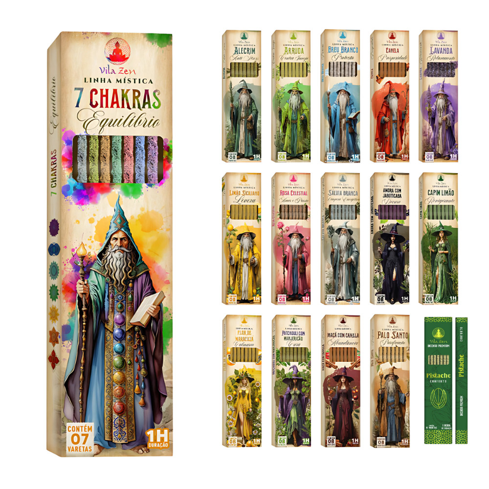 Incenso Vila Zen Natural - Linha Mística - TODOS OS AROMAS DISPONIVEIS EM ESTOQUE