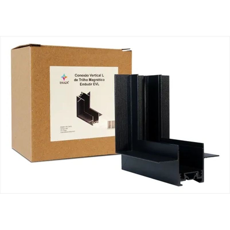 Conexão Embutir Vertical Tipo L EKAZA para Trilho Magnético