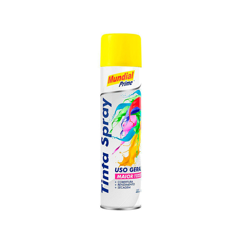 Tinta Spray Amarelo Brilhante 400ml Mundial Prime - Ae01000086