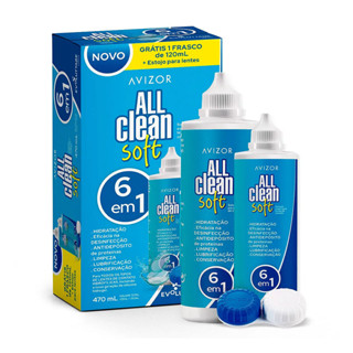 All Clean Soft 6 em 1 kit Solução Para Lentes 350ml + 120ml em Oferta na Shopee