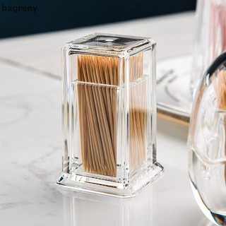 [bagreny] Caixa De Palito De Dente Espessada Acrílica Transparente Quadrada Portátil Criativa Conveniente Sala De Estar 