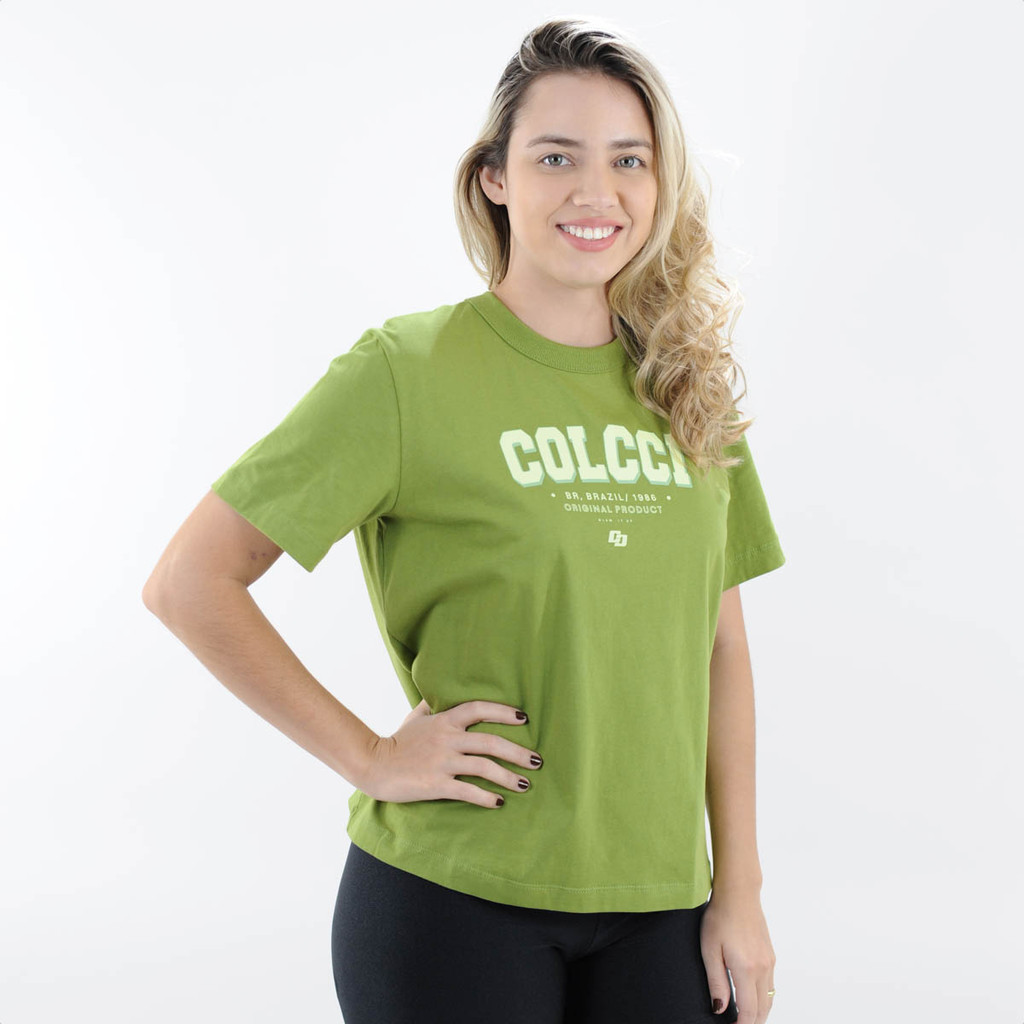 Camiseta Colcci Glam it up Verde Yuca - Feminino em Oferta na Shopee