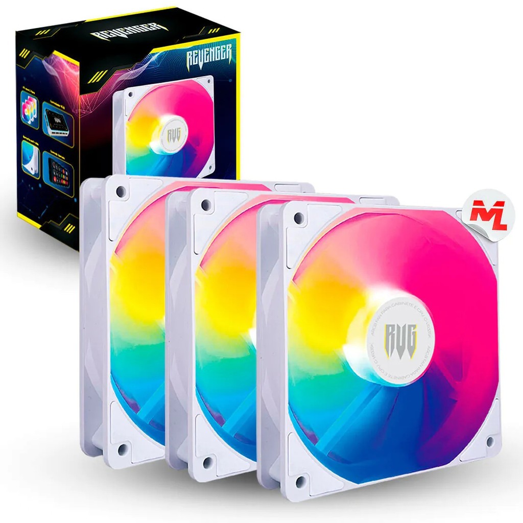 Kit 3x Cooler Fan 120mm ARGB Com Hub E Controle Remoto G-VR335K