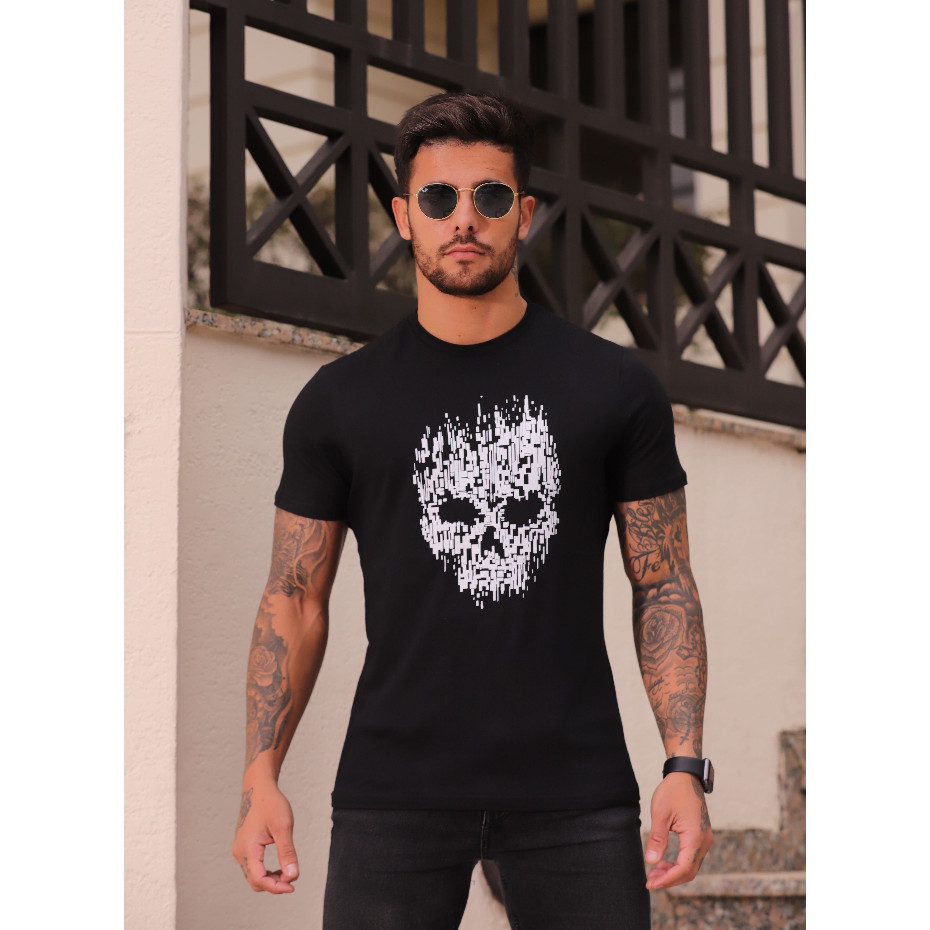 Camisa Camiseta Básica Estampada Jogo Caveira Ghost CoD Bt098