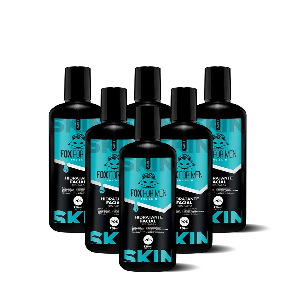 HIDRATANTE FACIAL POS BARBA 120G FOX FOR MEN - 6 UNIDADES