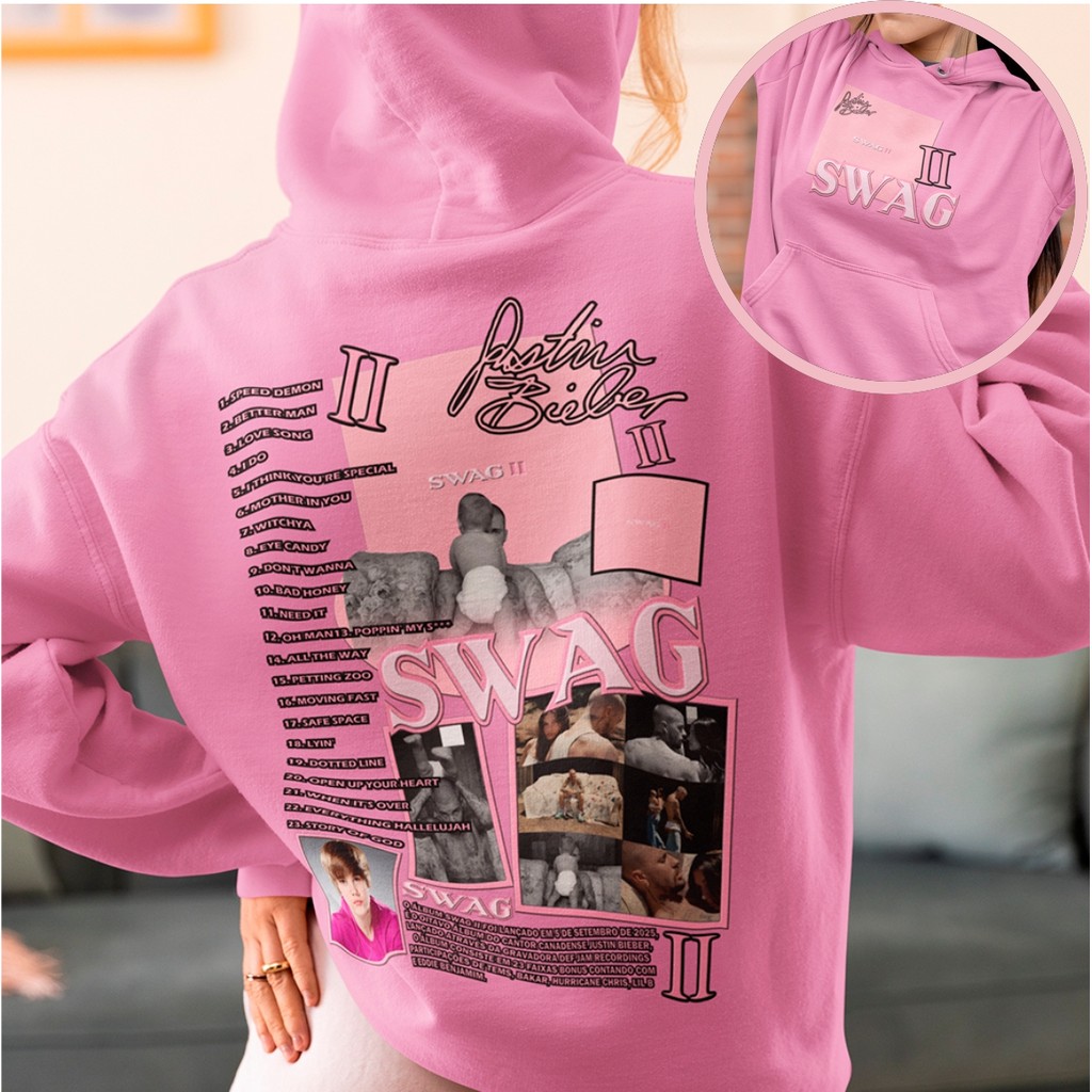 Moletom Cantor Justin Bieber Álbum Swag II Segunda Parte Blusa De Frio Feminina Justin Musica Pop