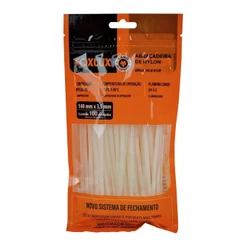 Abraçadeira Nylon Foxlux 140mm x 3,5mm Branco - Embalagem com 100 Unidades