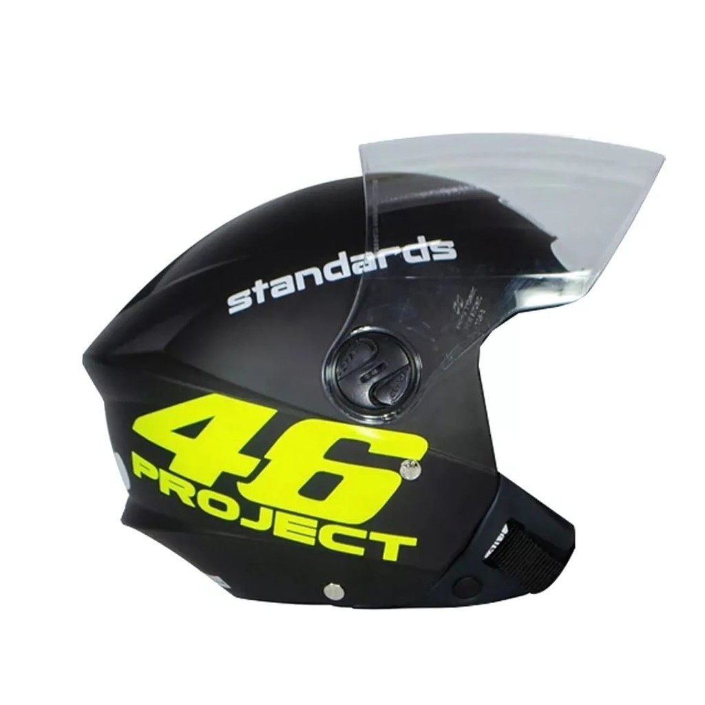 Capacete Aberto Personalizado New Liberty Three - Project 46 Vr. Com Viseira Fumê