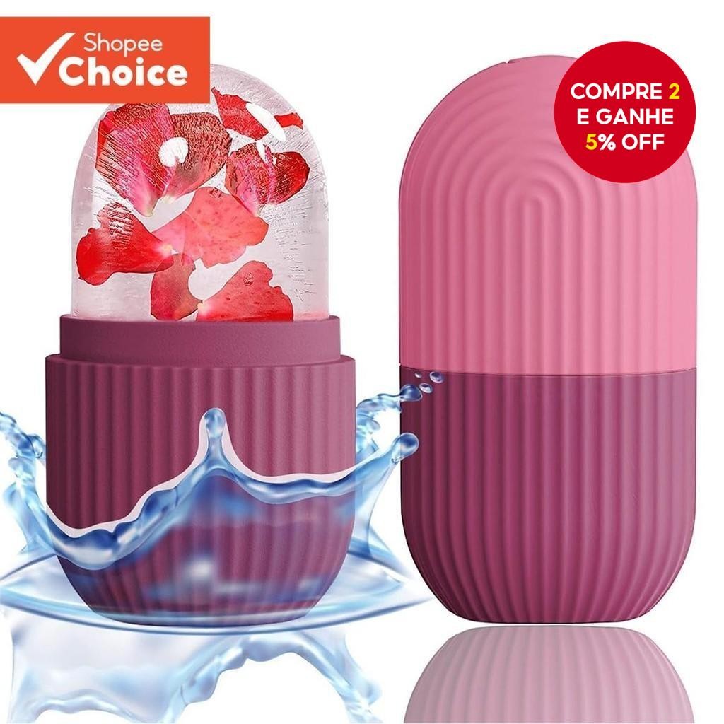 1Pc Rolo De Gelo Silicone Para Rosto-Massagem Pele-Facial De Beleza Olhos , Pescoço