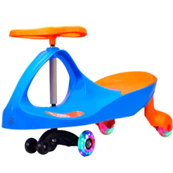 Carrinho Rolimã Zig Zag Car Azul e Laranja 360 Roda Led Infantil - Castela