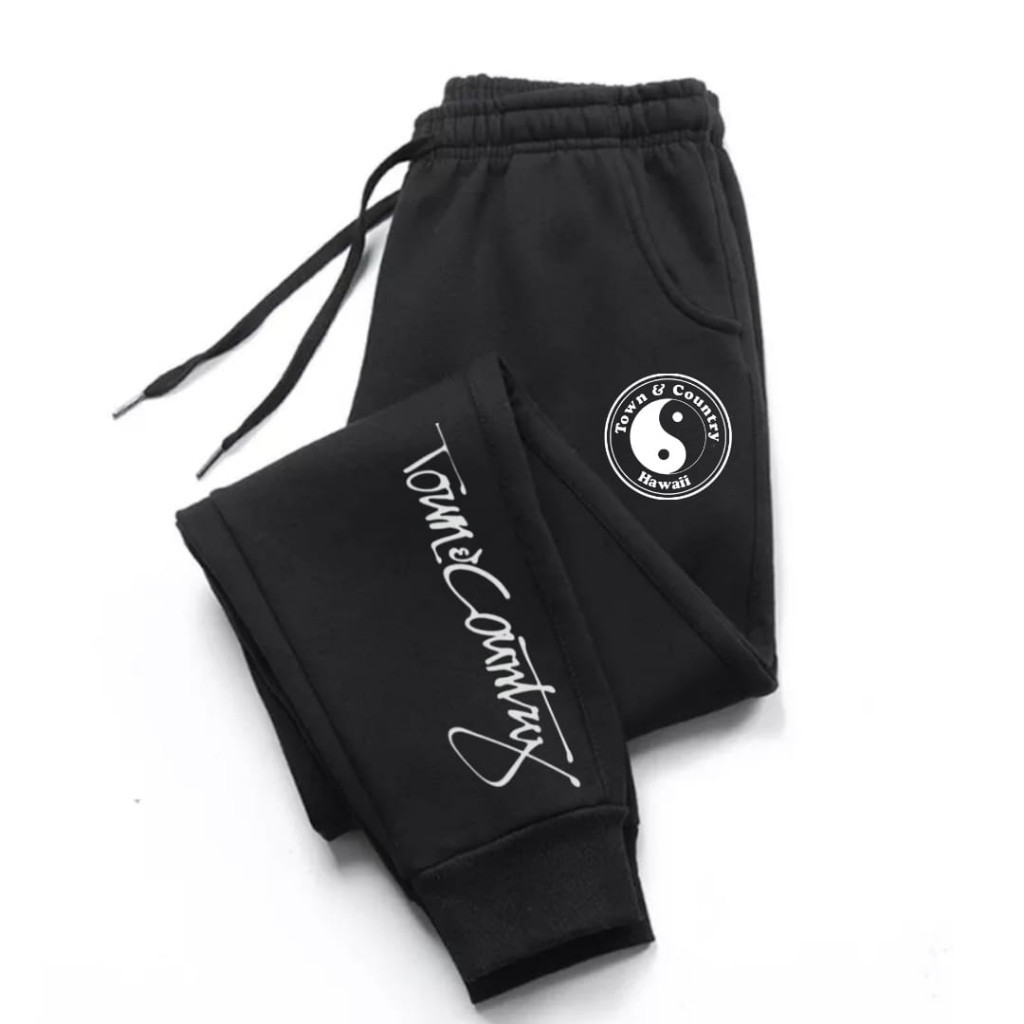 Calça Moletom Flanelado Confortável Estilo Jogger Casual Yng Yang Unissex