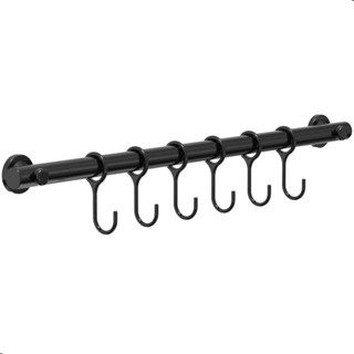 Porta Utensílios E Talheres 40cm Com 6 Ganchos Preto FS em Oferta na Shopee